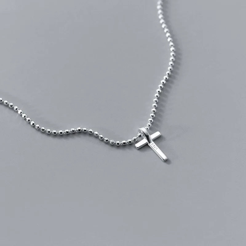 Classical Cross Wild Pendant Sterling Silver Female Necklace