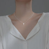 Classical Cross Wild Pendant Sterling Silver Female Necklace