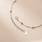 925 Sterling Silver Anklet Strawberry Pink Crystal Ball Anklet