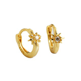 925 Silver Zircon Star Ear Buckle Women Earrings