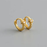 925 Silver Zircon Star Ear Buckle Women Earrings