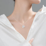 Geometric Circles Necklace & Pendant 925 Sterling Silver for Women