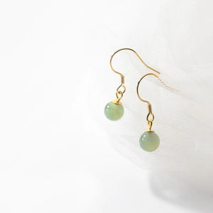 Light Green Stone Drop Earrings 925 Sterling Silver Jewelry