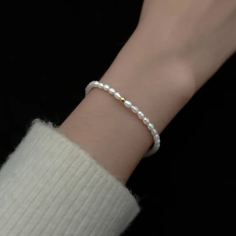 925 Silver Freshwater Pearl Bracelet Wedding Jewelry