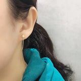 925 Silver Star Pearl Tassel Stud Earrings Bohemian Party Jewelry