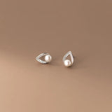 Classic Droplet Rhinestone Stud Earrings for Women