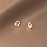 Classic Droplet Rhinestone Stud Earrings for Women