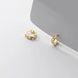 Real 925 Silver Zircon Huggie Hoop Earrings for Women Party