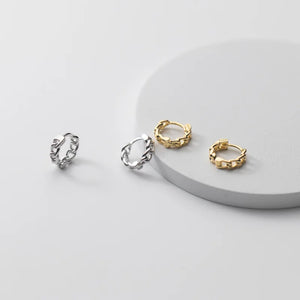 Real 925 Silver Zircon Huggie Hoop Earrings for Women Party