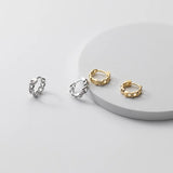 Real 925 Silver Zircon Huggie Hoop Earrings for Women Party