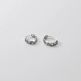 Real 925 Silver Zircon Huggie Hoop Earrings for Women Party