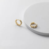 Real 925 Silver Zircon Huggie Hoop Earrings for Women Party