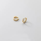 Real 925 Silver Zircon Huggie Hoop Earrings for Women Party