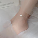 925 Sterling Silver Daisy Anklet for Women