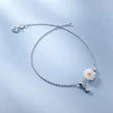 925 Sterling Silver Daisy Anklet for Women