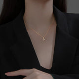 925 Silver Sweet Tulip CZ Necklace Women Wedding Party Fine Jewelry