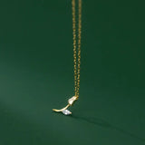 925 Silver Sweet Tulip CZ Necklace Women Wedding Party Fine Jewelry