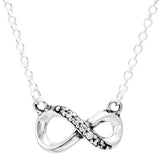 925 Silver Circles Crown Heart Necklace Charm Jewelry