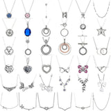 Entwined Circles T-bar Necklace 925 Silver For Europe Gift