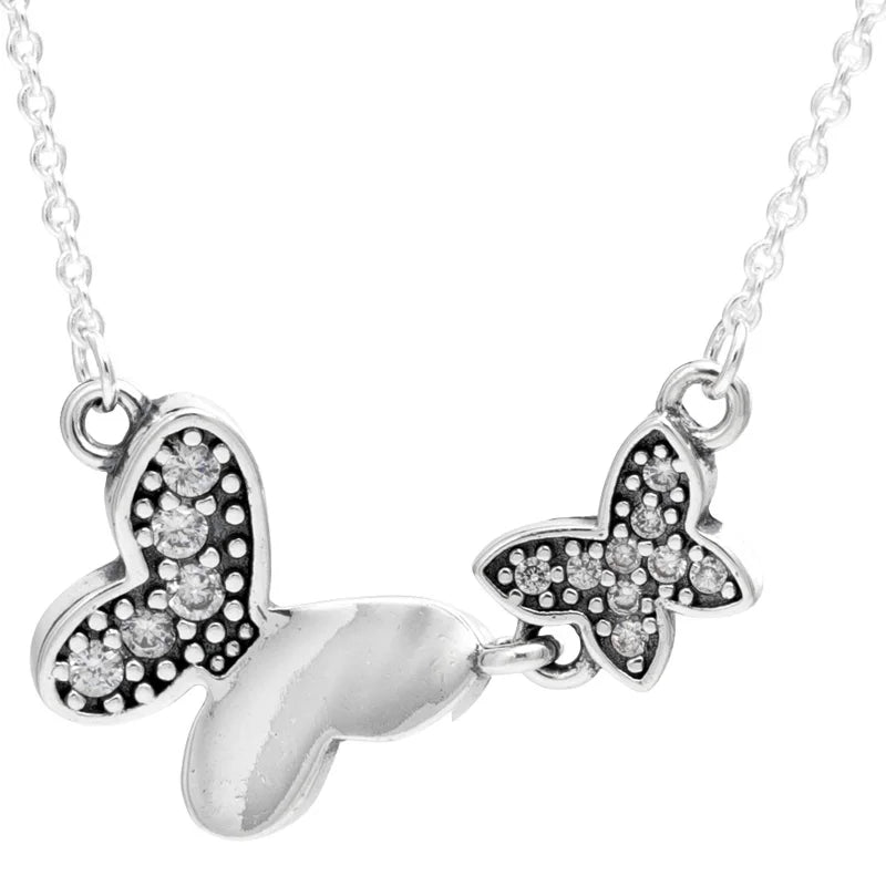 Entwined Circles T-bar Necklace 925 Silver For Europe Gift