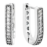 Entwined Circles U-shaped Double Hoop Earrings 925 Sterling Silver For Women