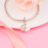 Entwined Hearts Dangle Charm Silver Beads for Bracelets Gift