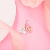 Entwined Hearts Dangle Charm Silver Beads for Bracelets Gift