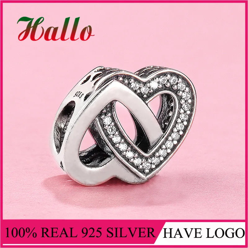 925 Silver Entwined Love Charm for Bracelets