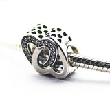Entwined Love Charm for Beaded Bracelets