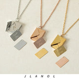 Envelope Locket Necklace Hidden Message Pendant Stainless Steel Jewelry