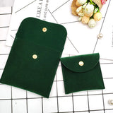 Green Velvet Jewelry Gift Bag with Snap Fastener Dust Proof Storage