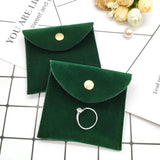 Green Velvet Jewelry Gift Bag with Snap Fastener Dust Proof Storage