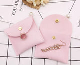 Pink Velvet Jewelry Gift Bag Snap Fastener Dust Proof Storage Pouch