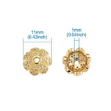 Environmental Brass CZ Bead Caps, Mix of Random, 11x4.8mm