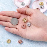 Environmental Brass CZ Bead Caps, Mix of Random, 11x4.8mm