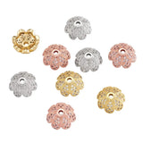 Environmental Brass CZ Bead Caps, Mix of Random, 11x4.8mm