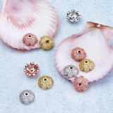 Environmental Brass CZ Bead Caps, Mix of Random, 11x4.8mm