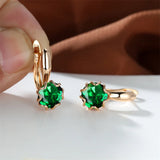 Emerald Green Crystal Wedding Earrings for Women Clip Earrings