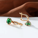 Emerald Green Crystal Wedding Earrings for Women Clip Earrings