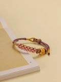 Epiphany Autumn Peach Hand-woven Vintage Ethnic Style Bracelet