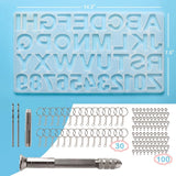 Epoxy Casting Mold Set with Hand Drill, Drill Bits, Keyrings, Screw Pins