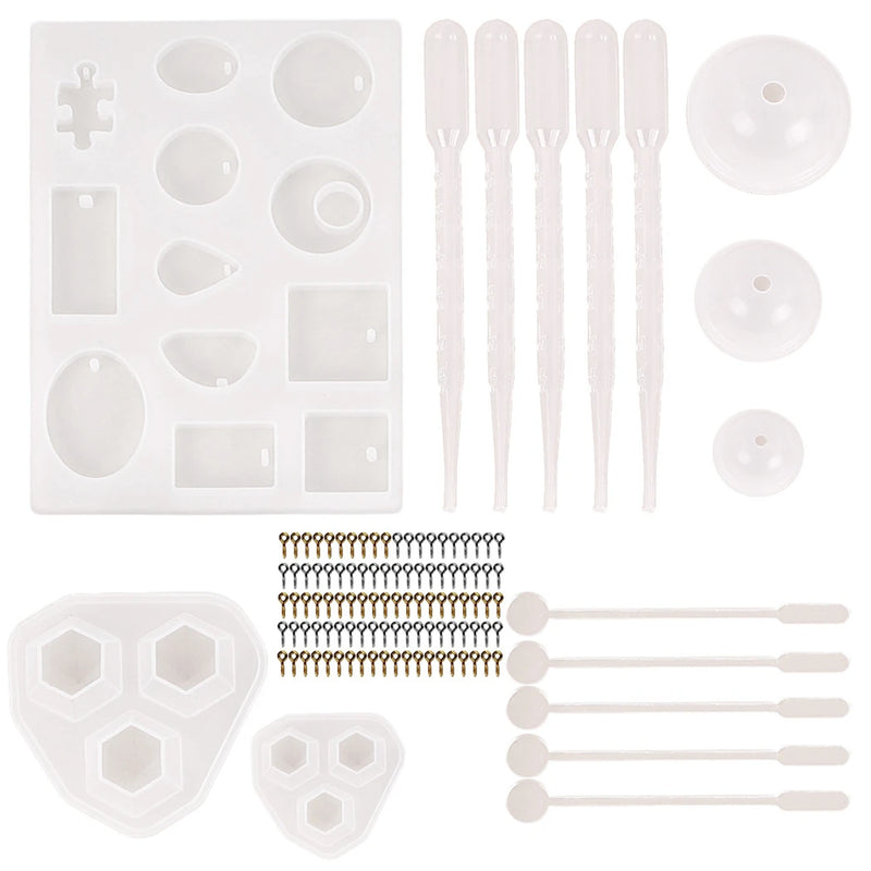 Epoxy Casting Molds Set Silicone Tools for Jewelry Pendant Making