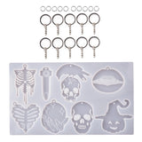 Halloween Finger Skull Bone Lips Mirror Silicone Mold for Resin DIY