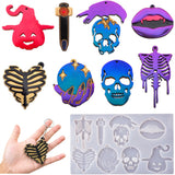 Halloween Finger Skull Bone Lips Mirror Silicone Mold for Resin DIY