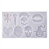 Halloween Finger Skull Bone Lips Mirror Silicone Mold for Resin DIY