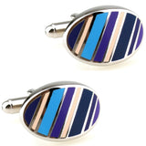 Men's Epoxy Cufflinks - Various Designs - Stripes, Flowers, Rainbow, Bowknot