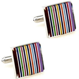 Men's Epoxy Cufflinks - Various Designs - Stripes, Flowers, Rainbow, Bowknot