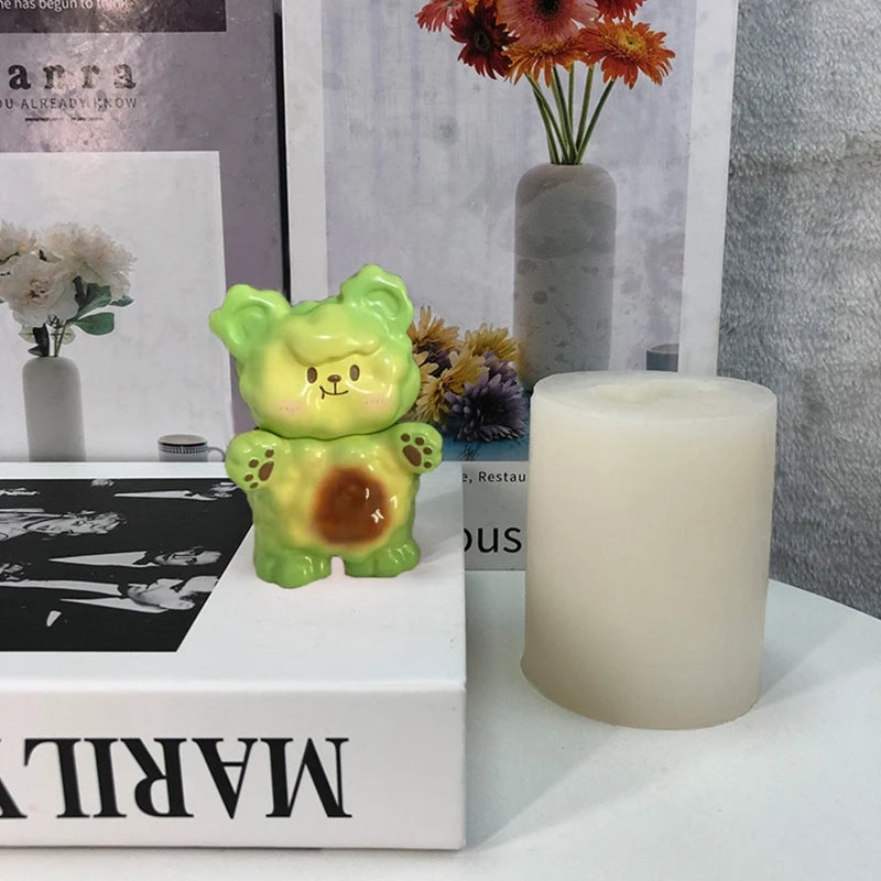 Plaster Mold Puff Bear Decor Candle Mold - DIY Ornament Making