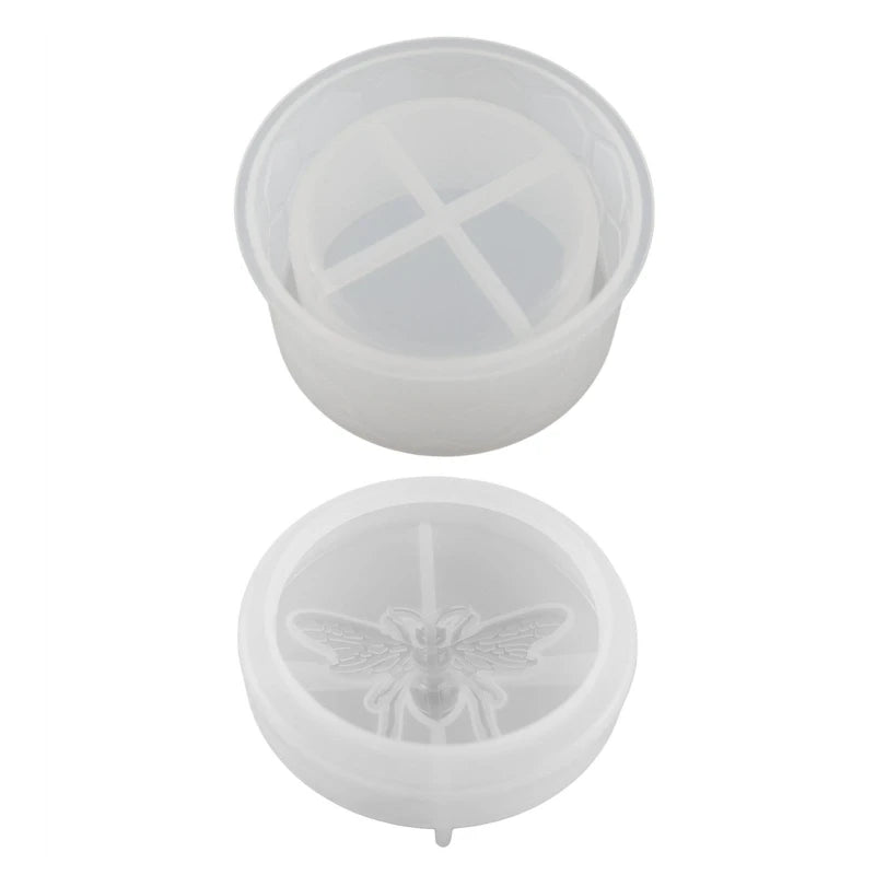 Epoxy Mold DIY Crystal Mirror Bee Honey Jar Storage Box Mold Silicone Resin