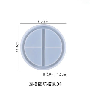 Round Grid Silicone Mold Set for Jewelry Tray
